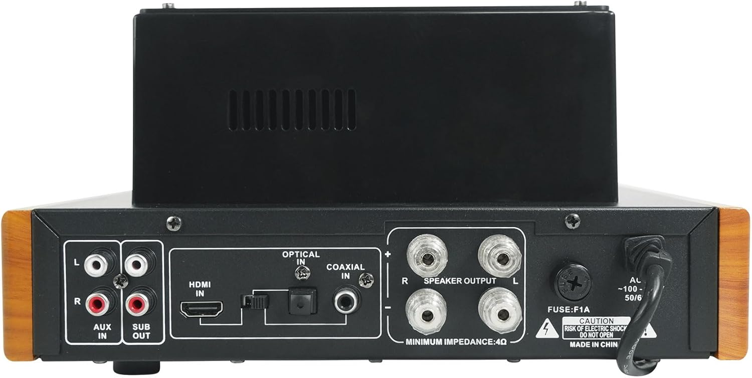 Rockville BluTube WD 70W Tube Amplifier/Home Stereo Receiver, Bluetooth, HDMI, Optical, for Audiophiles and Home Theater Enthusiasts