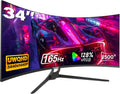 Gawfolk 34 Inch Ultrawide Curved Gaming Monitor, 21:9 UWQHD 3440x1440 165Hz Curved 1500R Computer Monitor PIP/PBP,1ms(MPRT) 128% sRGB,HDMI & DP,Tilt Adjustable,Panoramic for Office & Immersive Gaming