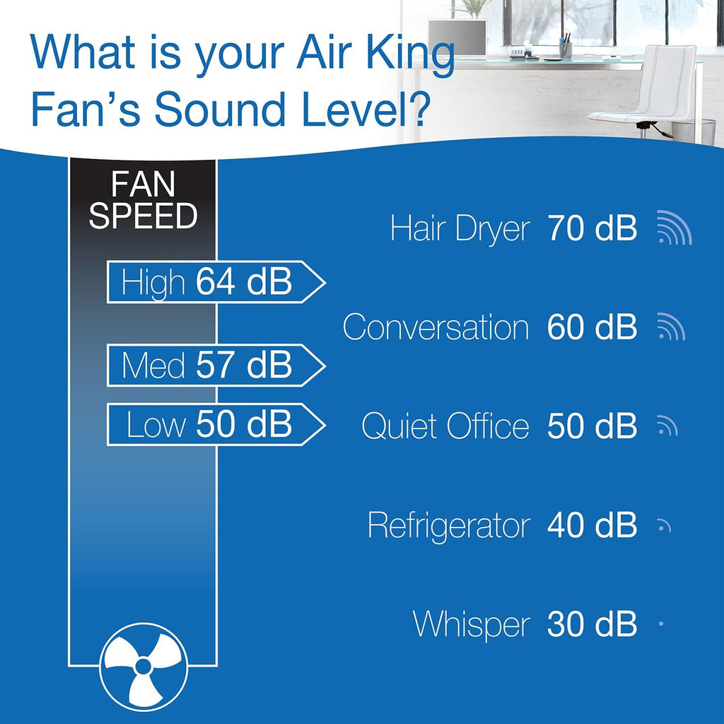 Air King 20" 1/6 HP Whole House Window Fan with 3-Speeds and Storm Guards for Circulation and Exhausting Air, 9166, Black