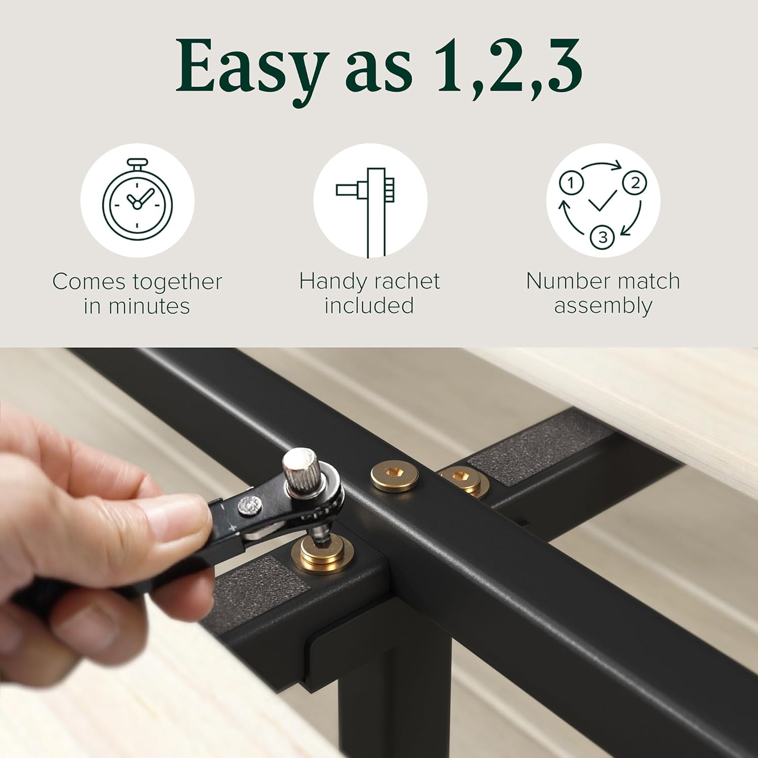 Zinus Ellie 14 Inch Queen Bamboo Platform Bed Frame, Wood Slat Support, No Box Spring Needed, Easy Assembly, Brown