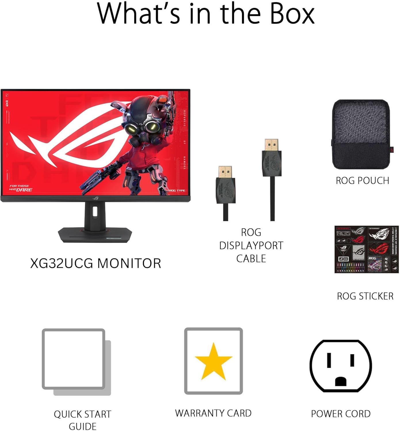 ASUS ROG Strix 32” 4K HDR Gaming Monitor (XG32UCG) – 3840x2160, Dual Mode (4K 160Hz/FHD 320Hz), 0.3ms, Fast IPS, Extreme Low Motion Blur Sync, USB-C, G-SYNC Compatible, Tripod Socket, 3 yr Warranty