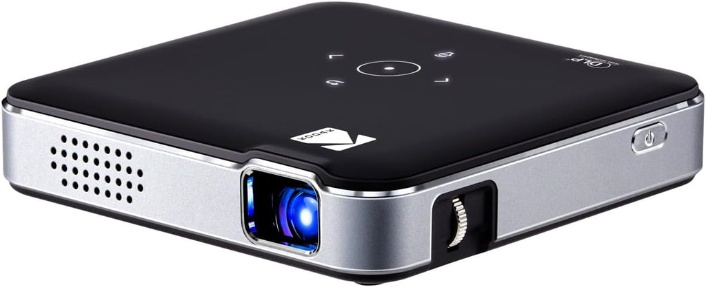 KODAK Luma 150 Pocket DLP Projector Kit - Black - 120-Inch Output for Portable Mini Movie Projector - Miracast & AirPlay Screen Sharing for Wireless Projection - 2.5-Hour Battery-Powered Unit