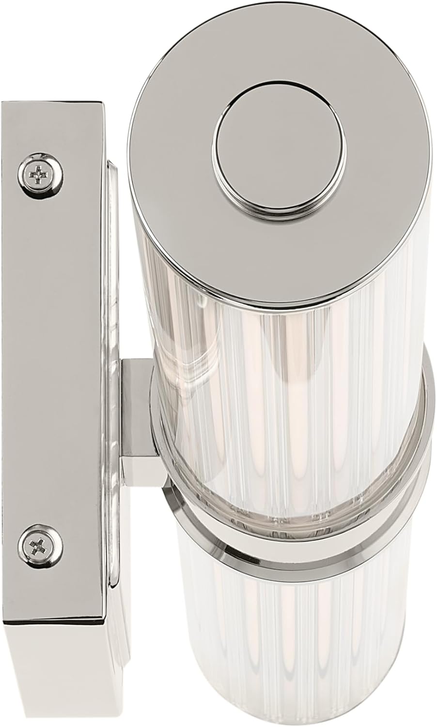 Kichler Laurene 18.5" LED Linear Bath Bar Vanity Light Fixture with Clear Fluted Glass in Polished Nickel for Bathroom Over Mirror (18.5" x 5" x 4.25") 55195PNLED