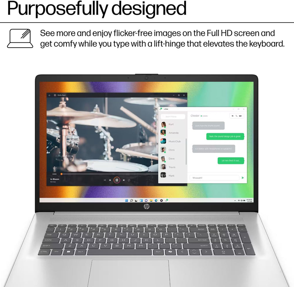 HP 17 Everyday Value Laptop 17.3" IPS FHD Display (AMD Ryzen 5 7520U, 8GB LPDDR5, 512GB SSD, AMD Radeon, WiFi 6, Webcam, Bluetooth 5.3, Win 11 Home) w/DKZ USB Port Expander
