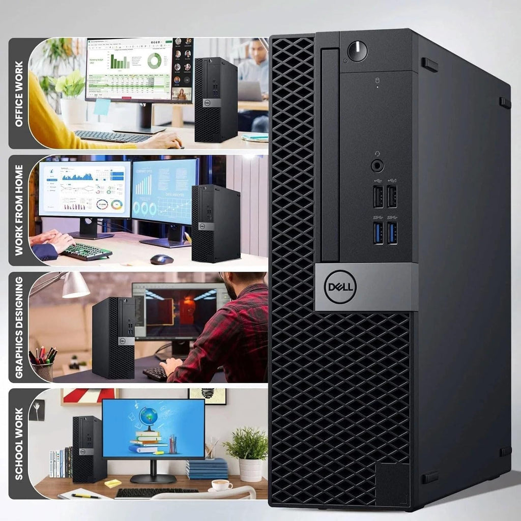 Dell OptiPlex 3070 Desktop Computer PC Intel Core i5-9500 6-Cores, 16GB DDR4 Ram, 512GB SSD, Dual 2 x 22 LED Monitors, WiFi, Wireless KB & Mouse, Windows 11 Pro (Renewed)