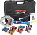 FS-7842A Hydraulic Hose Crimper Kit - 8T Handheld Crimping Tool w/Quick-Lock Dies, 7 Molds for Auto A/C, HVAC & Industrial Piping (3/8"-7/8")