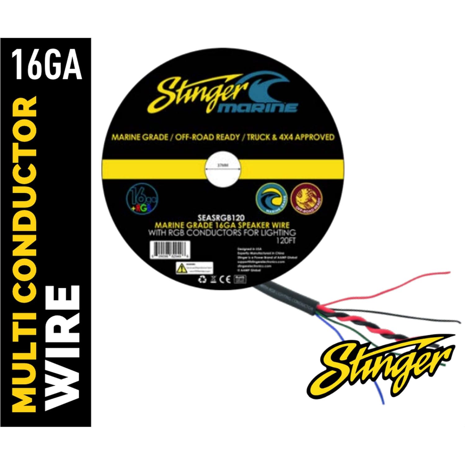 Stinger Electronics SEASRGB120 16g Speaker W/ Integrated Rgb
