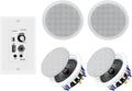 Herdio Home Audio Package in Wall Bluetooth Amplifier Volume Control Receiver Wall Plate with 6.5 Inch 640W Ceiling Speakers(2 Pairs)