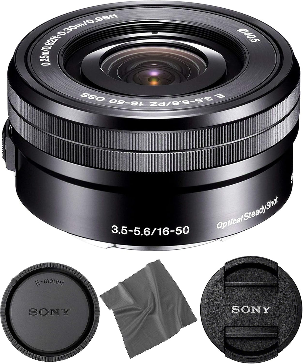 Sony SELP1650 16-50mm OSS Lens: Sony E PZ 16-50mm f/3.5-5.6 OSS Lens (Black) + Pro Starter Bundle Kit Combo - International Version (1 Year Warranty)