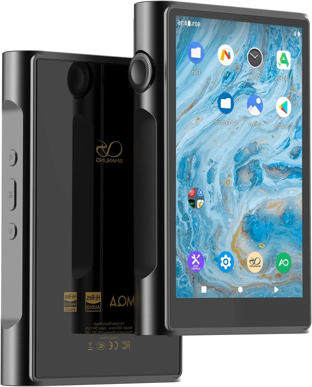 SHANLING M3 Ultra MP3/MP4 Player,Hi-Res Bluetooth Audio Player,Portable Digital Music Player,MP3 Music Player with Dual ES9219C 4.2in LCD Touch Screen 5G DAC/AMP Android 10 3.5mm&4.4mm Output (Black)