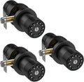 BOTHSTAR 3 Pack Black Key Alike Keyless Electronic Door Knobs with Backlit Keypad, Heavy-Duty Lock, Auto-Lock, Weather Resistant