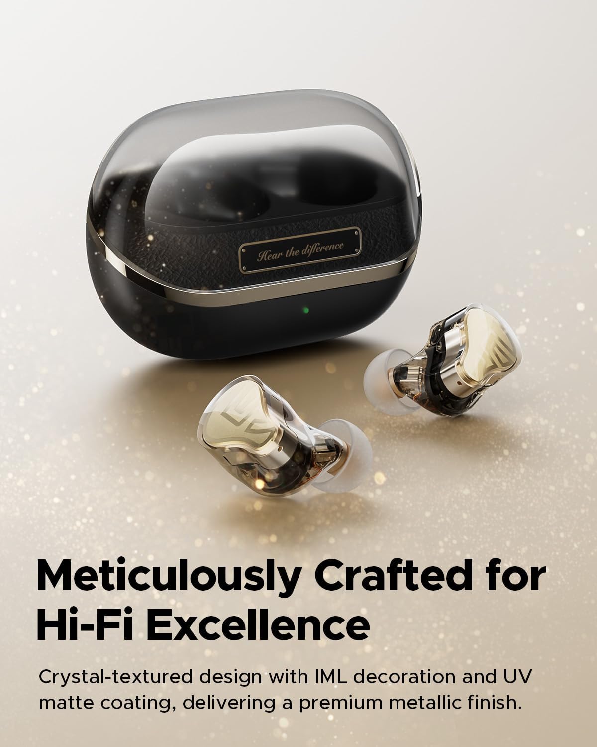 SoundPEATS H3 Hi-Res Wireless Bluetooth Headphones with LDAC, aptX Lossless, Triple Units (1DD+2BA), 55dB Active Noise Cancellation, 6 AI Microphones, Transparent Mode, BT5.4, APP, 37H, IPX5