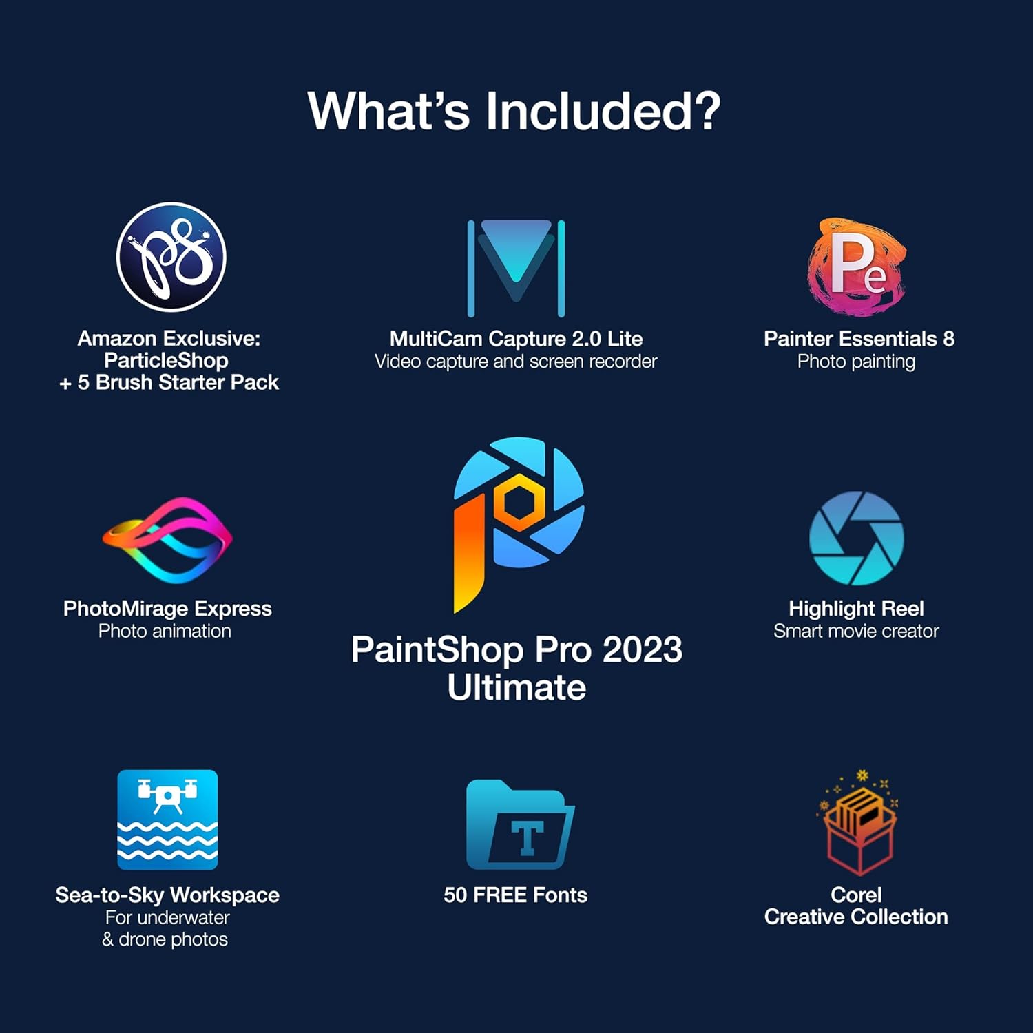Corel PaintShop Pro 2023 Ultimate | Powerful Photo Editing & Graphic Design Software + Creative Suite | Amazon Exclusive ParticleShop + 5 Brush Starter Pack PC Download