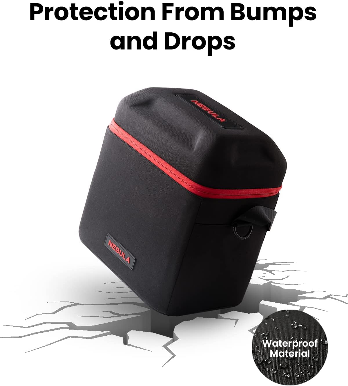 NEBULA Travel Case Mars 3, Cosmos 4K SE, Cosmos Laser 4K, Waterproof and Protective Polyester with Material to Prevent Collision, Hand and Shoulder Strap Included