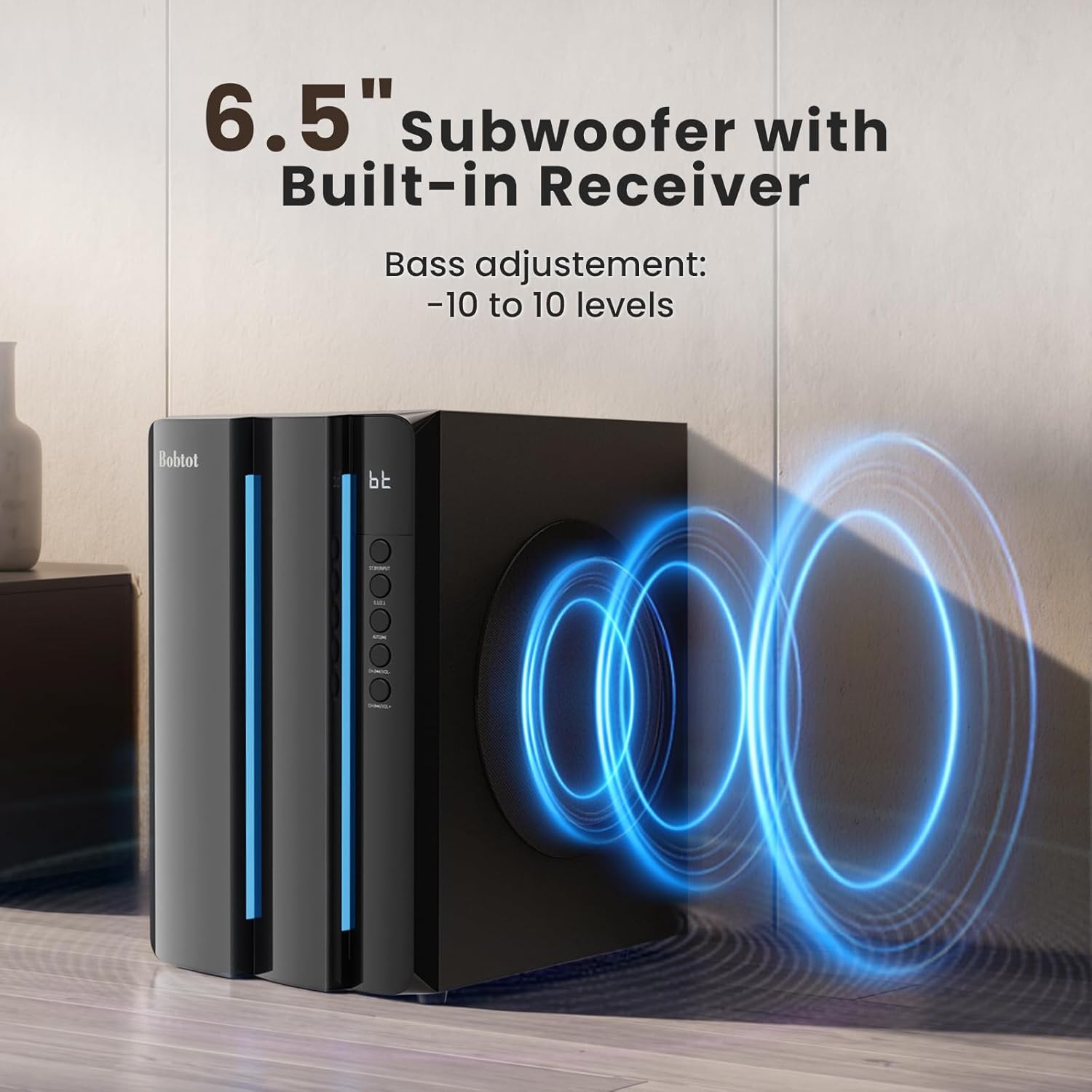 Bobtot Home Theater Surround Sound System for TV - 6.5inch Subwoofer 800W Peak Deep Bass 5.1 Wired Satellite Speakers Audio Stereo Systems Support ARC Optical Bluetooth Aux Input