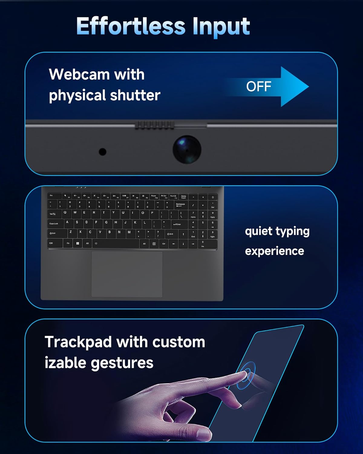 Laptop Computer, 15.6 inch Laptops with 256GB SSD 8GB RAM, Pentium CPU up to 3.4GHz, Long Battery Life, USB 3.2, Type C, TF Card Slot, HDMI, Laptop Good for Business and Student