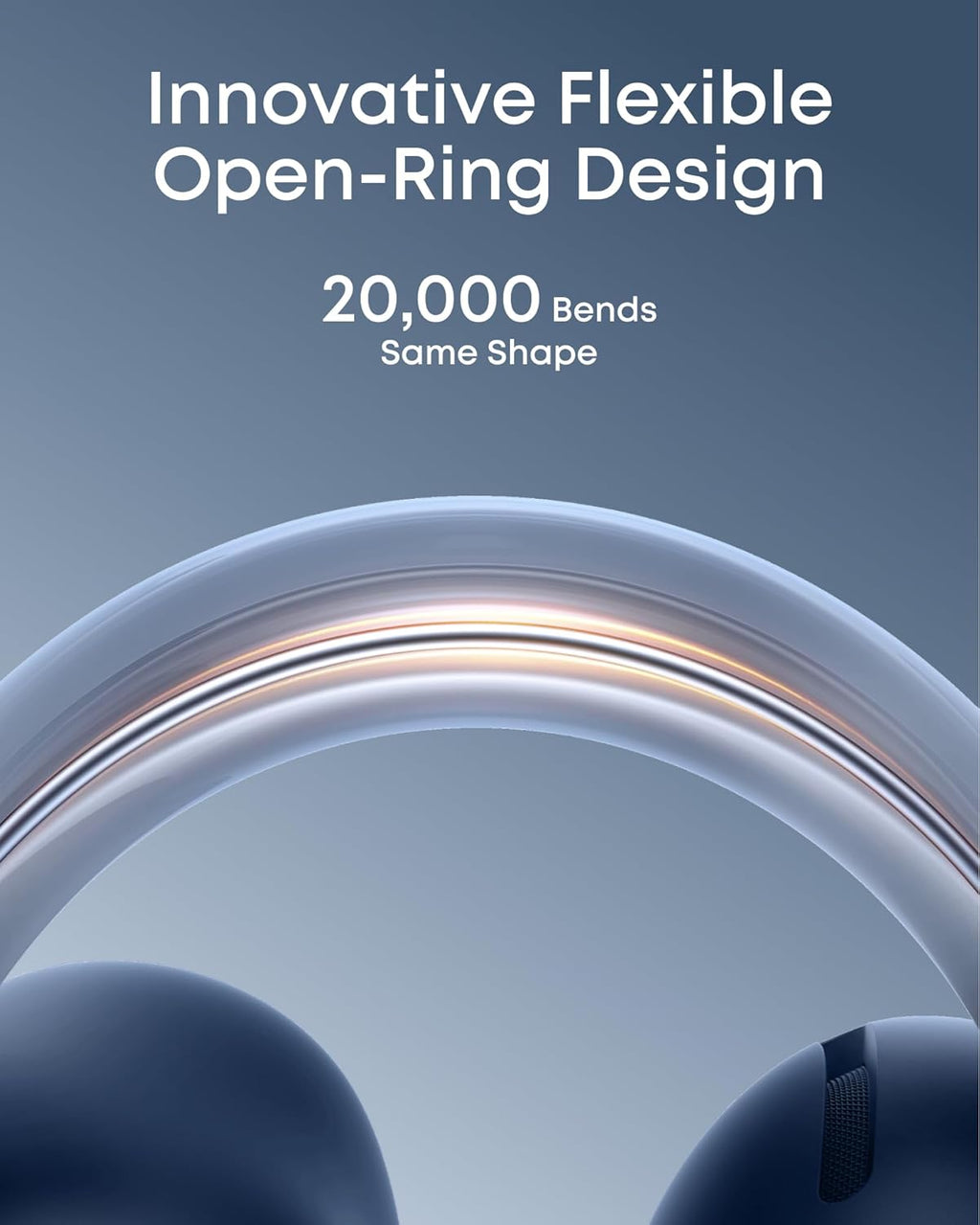 Soundcore AeroClip by Anker, Open-Ear Earbuds, Clip-On Headphones, Adaptive Comfort, Clear Calls with 4 Mics and AI, Stable Fit, 12mm Drivers for Powerful Bass, Hi-Res, Open-Ring Design