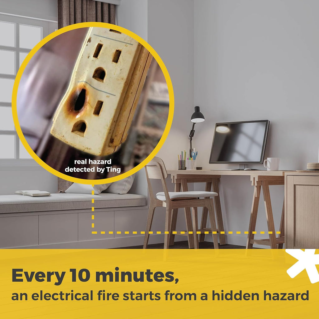 Ting Fire Electrical Fire Prevention Sensor & Service - Residential Use Only - 12 Months of Required Service Included - Home Fire Safety