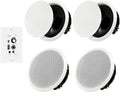 6.5'' Bluetooth in Ceiling Speakers with Wall Amplifier Receiver 600W Flush Mount Ceiling & in-Wall Speaker System for Home Theater Office Bathroom Living Room Kitchen(2Pairs)