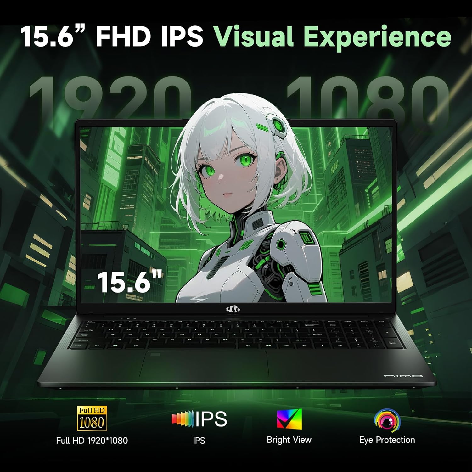 NIMO Gaming Laptop 15.6", AMD Ryzen 7 7735HS (Boost 4.75GHz), 16GB DDR5 RAM, 512GB PCIe 4.0 SSD, Windows 11 Home, 1080P FHD Display, Backlit Keyboard, 100W PD Fast Charge, 2X Full-Function USB-C