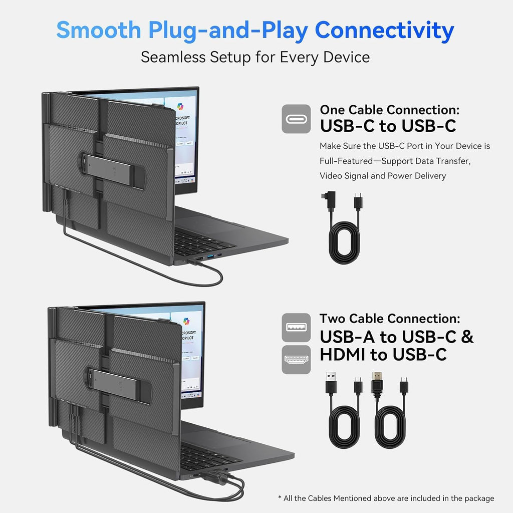 Blackview Laptop Screen Extender, 1.7lbs Ultra-Light & 0.17" Ultra-Slim, 15.6" FHD 1080P IPS Portable Laptop Monitor Extender,Travel Dual Monitor for 14-17",Plug & Play for Windows/Mac/Android/Switch