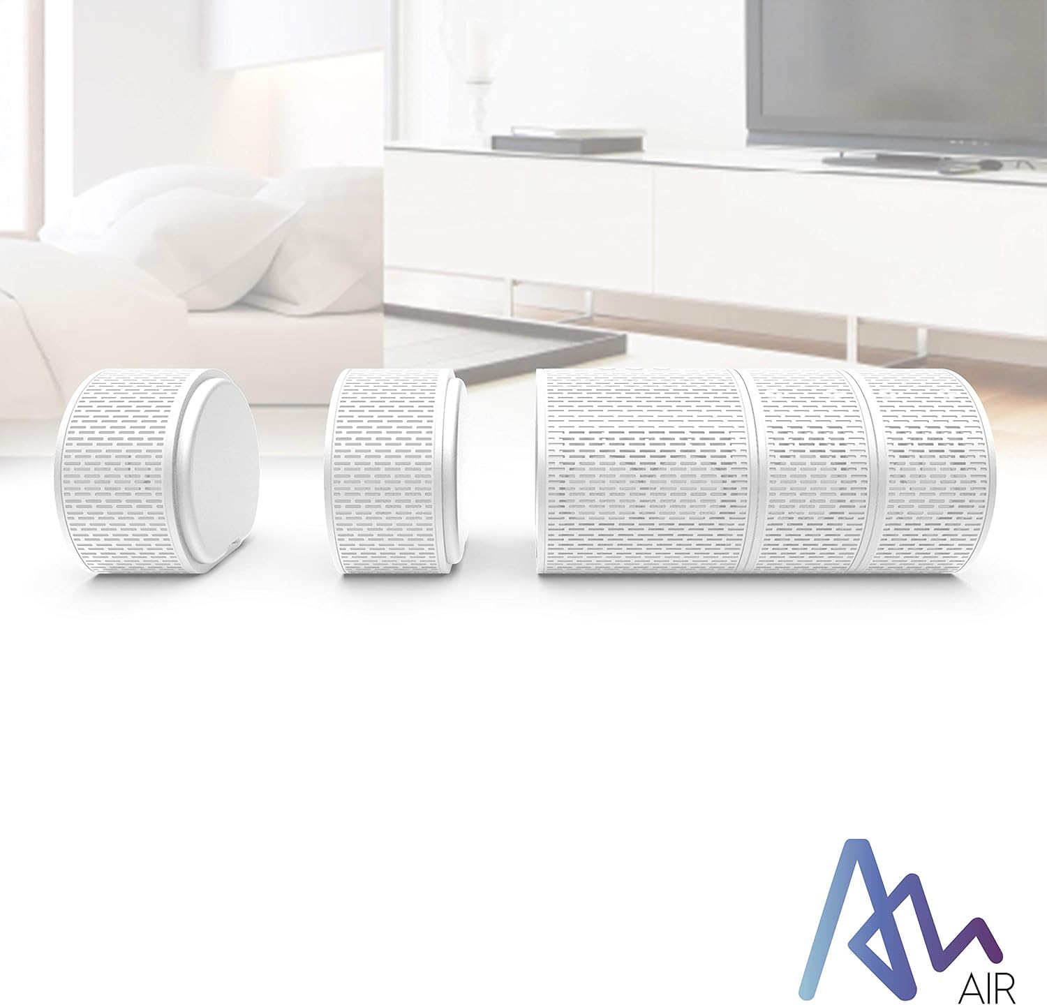 Air Audio The Worlds First Pull-Apart Wireless Bluetooth Speaker Portable Surround Sound and Multi-Room Use, White