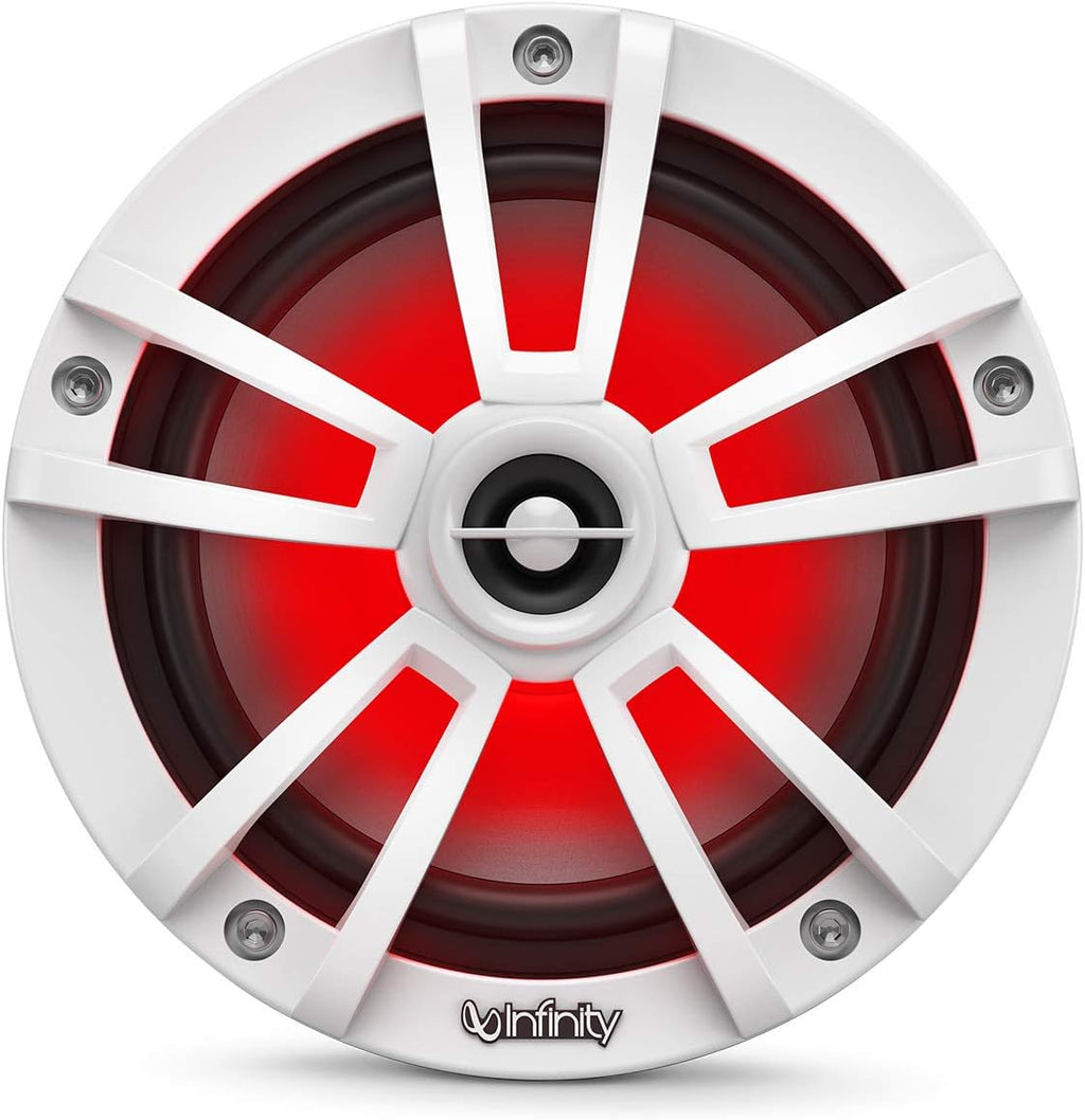 Infinity 622MLW Marine 6.5 Inch RGB LED Coaxial Speakers - White