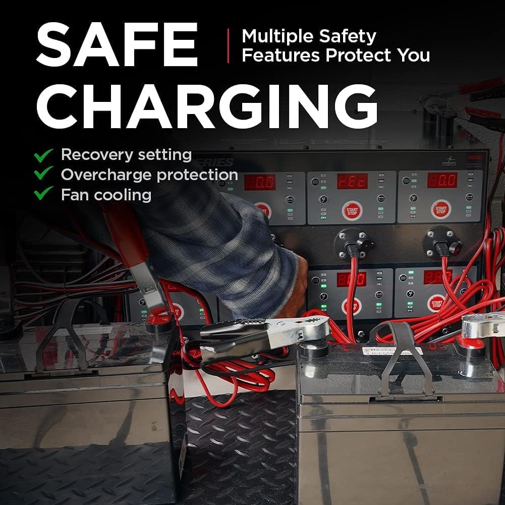 Schumacher Electric 8 Bank, 6V / 12V Battery Charger Station - Multi-Bank Charger for AGM, Gel, LFePO4 & Deep-Cycle Units - Automatic Charging, Microprocessor-Controlled - DSR127