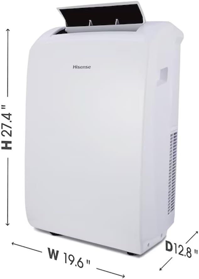 Hisense 7000-BTU DOE (115-Volt) White Vented Wi-Fi enabled Portable Air Conditioner 3 modes (Cooling, Fan, Dehumidifier), Remote, Noise level 49 dB, Cools 300-sq ft - AP0722CW1W (Renewed)