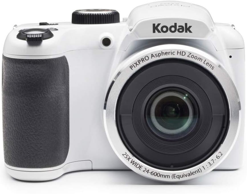 Kodak PIXPRO AZ255 Astro Zoom 16MP Digital Camera (White) - High-Resolution Photography with 25X Optical Zoom - Perfect Point-and-Shoot Camera Bundle with 32GB Memory Card and Camera Case (3 Items)