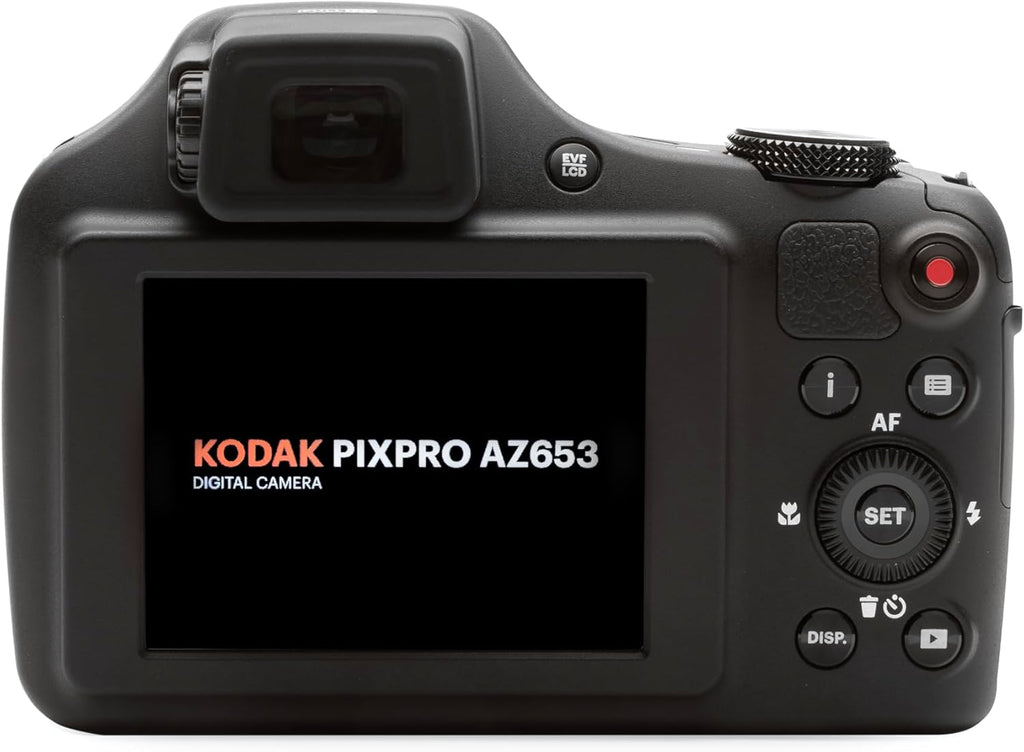 Kodak PIXPRO AZ653 Astro Zoom Digital Camera, 65x Optical with 20MP Sensor, 24mm Wide Angle, 1080p HD Video, OIS, WiFi, Black