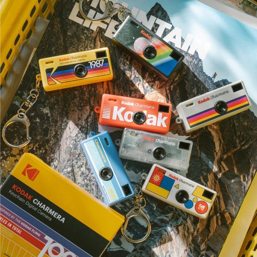 Kodak Charmera Keychain Digital Camera 6-Pack, Blind Box Mini Retro Camera for Gifts, Collectibles, Parties and Lo-Fi Photos (RK0602) + 32GB Memory Card + Micro Fiber Cloth (13pc Bundle)