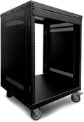 AxcessAbles 12U AV Equipment Rack | 19-Inch Steel Open Frame Home Studio Rack with 3” Caster Wheels | Universal Case for Studio, Server, Network Gear | 550lb Capacity | Screws, Spacer, Tool Included