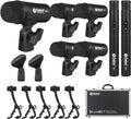D Debra DK7 Pro 7-Piece Wired Drum Microphone Kit for Performing and Recording Drummers, Includes Mics, Mic Clip with Options for Kick Drums, Snare, Rack/Floor Toms, Congas and Cymbals