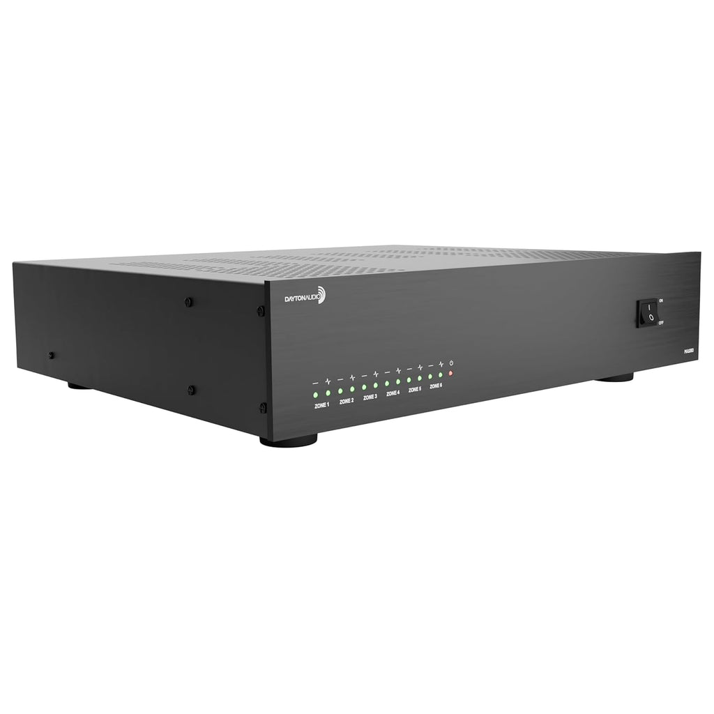 Dayton Audio MA1280 Multi-Zone 12-Channel Class-D Amplifier, 12 x 80W (160W Bridged), 6 Stereo Zones, 8 Inputs, Rack-Mountable