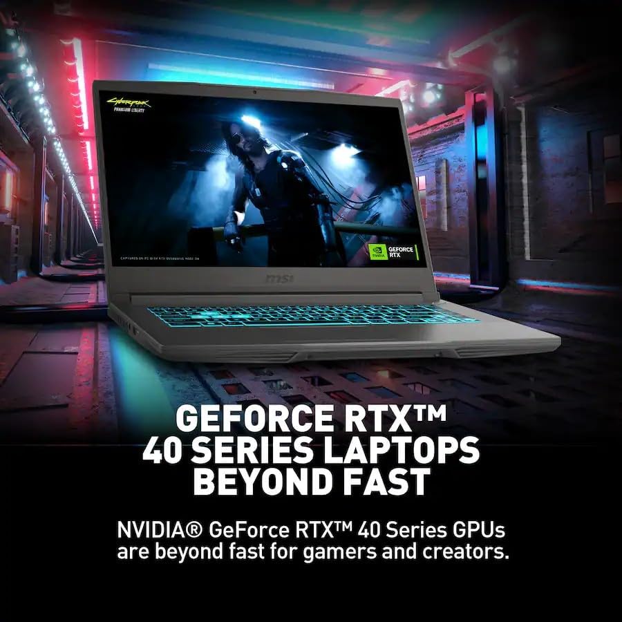 msi 15.6" Thin A15 Gaming Laptop, 8GB DDR5, 512GB SSD, Full HD Display, NVIDIA GeForce RTX 4050, AMD Ryzen 5 7535HS, Wi-Fi 6, Backlit Keyboard, Webcam, Bluetooth, Windows 11, Black