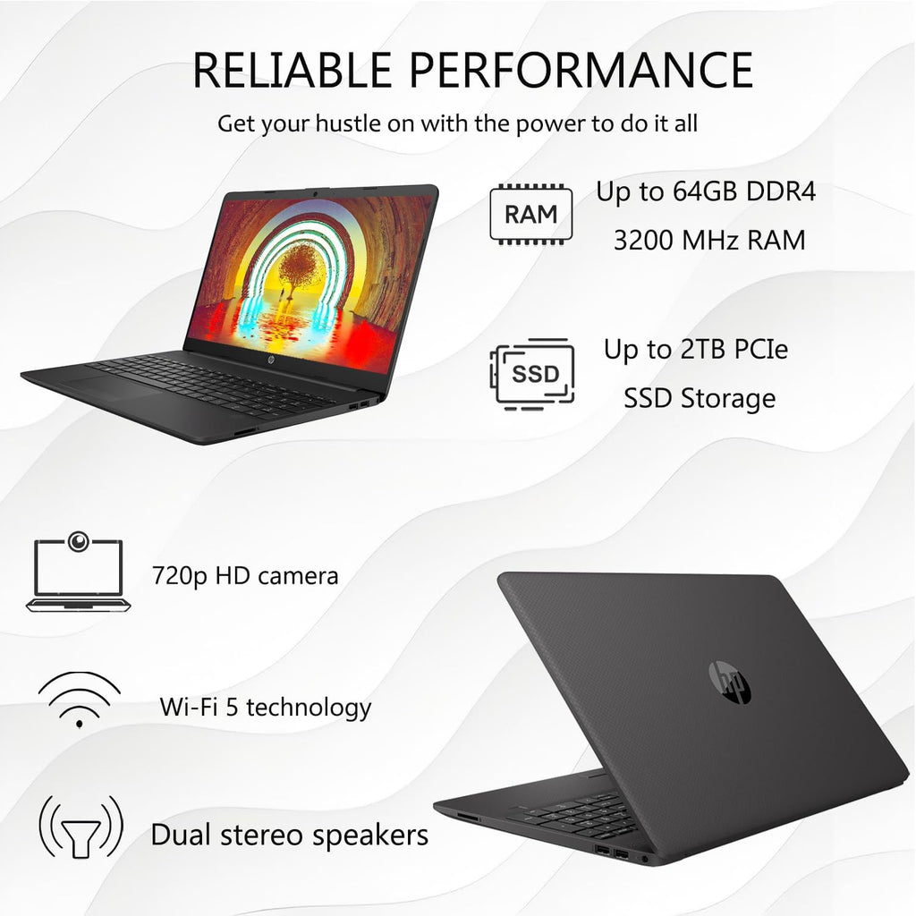 HP 15 Laptop(Include 1 Year Office 365), 16GB RAM, 256GB SSD, 15.6" FHD 1080p IPS Display, AMD Athlon Silver 3050U Processor, Ethernet Port RJ-45, SD Card Reader, Windows 11 Pro, WOWPC Recovery USB