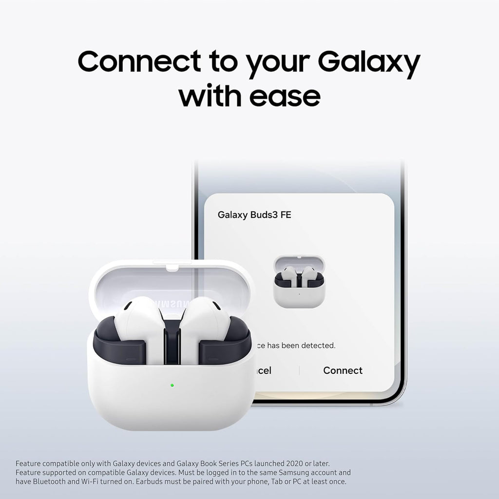 SAMSUNG Galaxy Buds 3 FE (2025) True Wireless Bluetooth Earbuds, Active Noise Cancellation, Powerful Sound, Clear Calls, Long Lasting Battery, Hands Free AI, Black US Version, 2 Year Warranty
