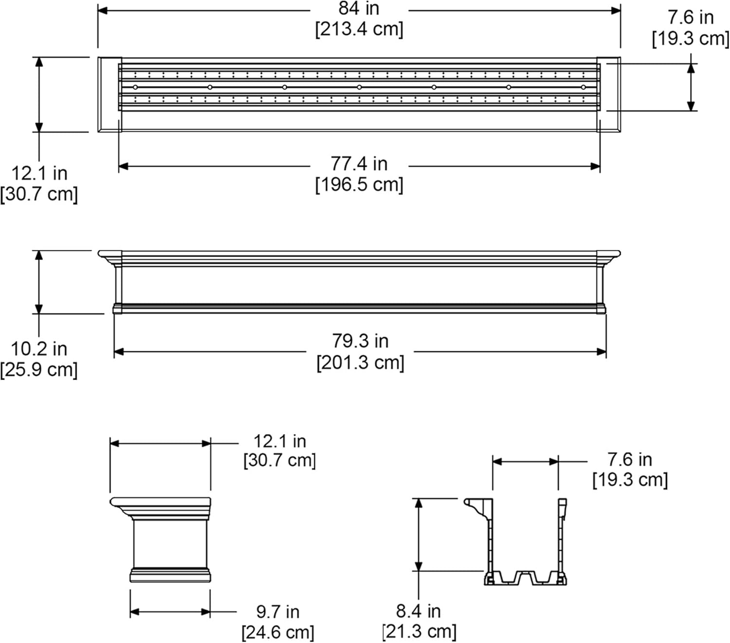 Mayne 4826-W Yorkshire Window Box, 6-Foot, White