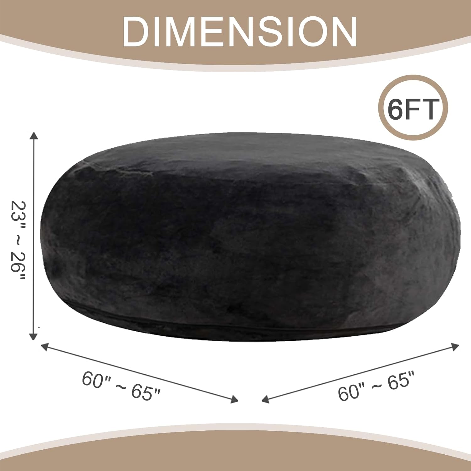Big Bean Bag Chairs for Adults  .6FT Bean Bag Chair with Filler Memory Foam Chair Super Soft Plush, Living Room Furniture, Suitable for bedrooms, Comfy Lounge Reading Chairs