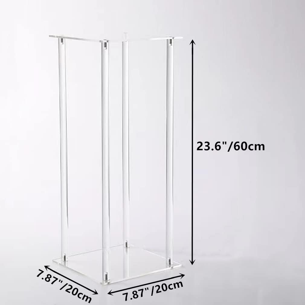 10 Pcs Wedding Centerpieces Acrylic Vases Clear Column Flower Vase Flowers Stand 7.87'' x 7.87'' x 23.6'' Rectangular Flower Display Table Flower Stands for Wedding Party Events Reception Table Decor