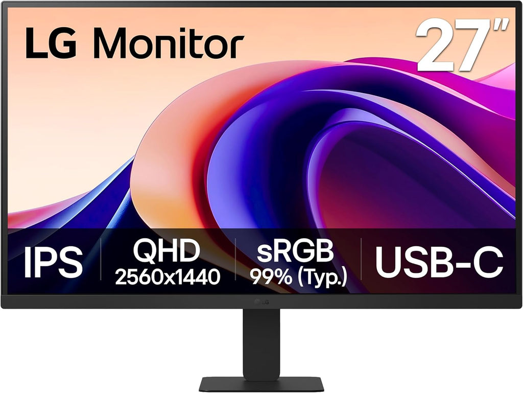 LG 27U631A-B 27-inch QHD (2560 x 1440) IPS Computer Monitor, 100Hz, 5ms, HDR10, Reader Mode, Flicker Safe, HDMI, USB Type-C 15W PD, Black