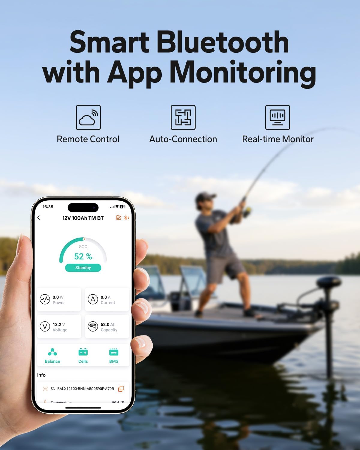 Litime 12V 100Ah Trolling Motors LiFePO4 Battery (Group 31), 12 Volt Bluetooth Lithium Batteries, Max. 15000 Deep Cycle (at 60% DOD), 100A BMS, Low-Temp Protection for Marine, Boat, Yacht, RV, Solar