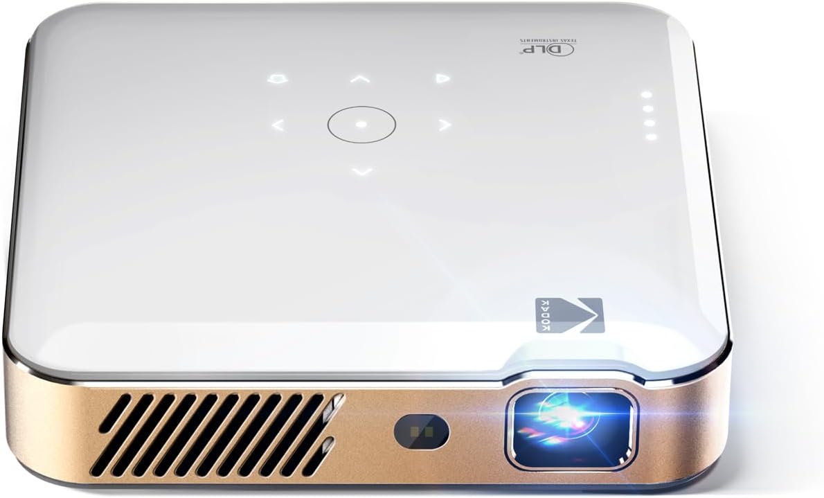 KODAK Luma 500 Mini Projector - 150 ANSI Lumens - Outdoor Movie & TV Projector for Backyard & Camping - Compatible with Google TV & Chromecast Display, Netflix-Certified - 2-Hour Eco-Mode Battery