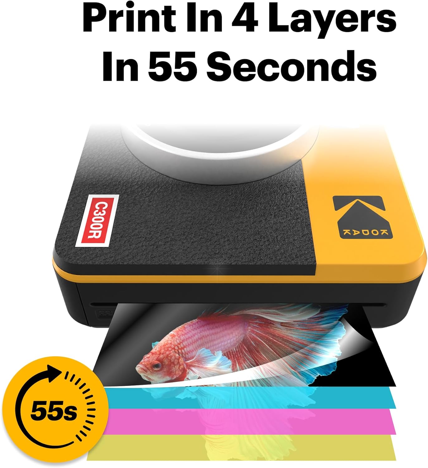 KODAK Mini Shot 3 Retro 3x3” Instant Digital Camera & Photo Printer, 98 Sheets, 2-in-1 Portable Print Camera, Bluetooth Smartphone Printer for iOS & Android, 4PASS Dye Sublimation, White