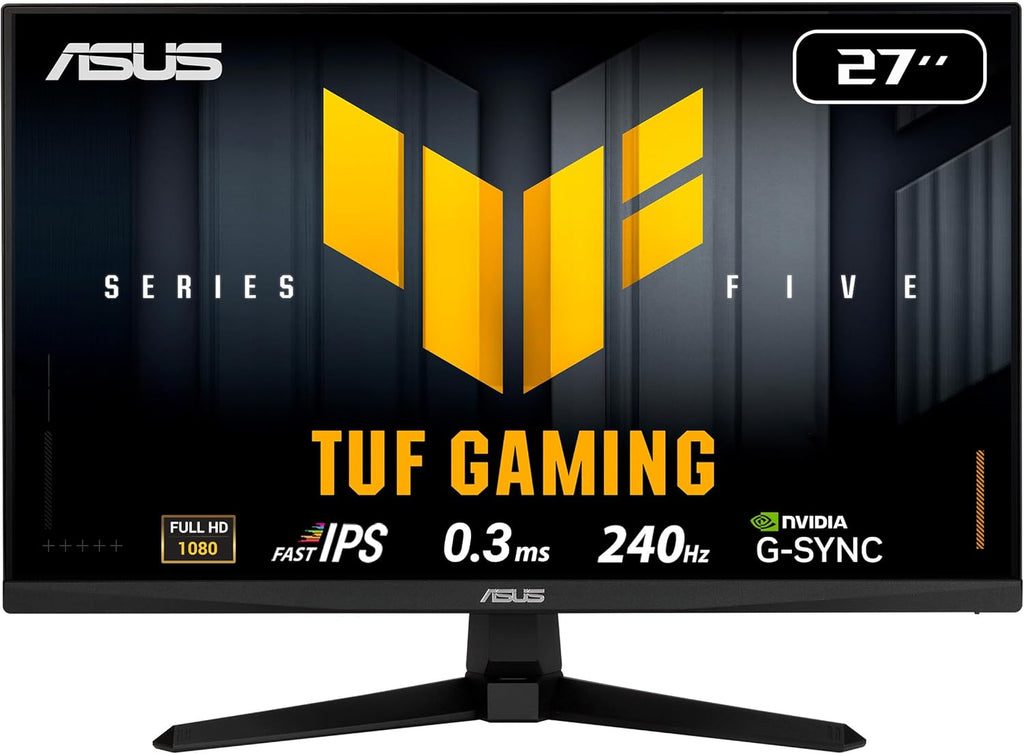 ASUS TUF Gaming 27”1080P Monitor (VG279QM5A) – Full HD (1920 x 1080), 240Hz, 0.3ms, Fast IPS, G-SYNC Compatible, Extreme Low Motion Blur Sync, 99% sRGB, DisplayWidget, Gaming AI, 3 yr Warranty