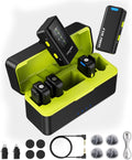 FULAIM X6 Pro Wireless Lavalier Microphones with 4 Transmitter with Charging Case for iPhone, iPad, Android, Camera, Lapel Mic with 48KHz 24Bit, Noise Cancellation for Video Recording, Vlog