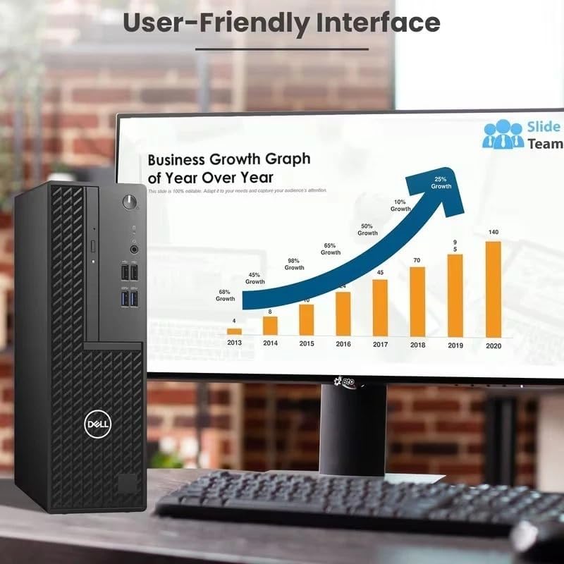 Dell OptiPlex SFF Desktop PC | Intel Core i5-10th Gen | 16GB DDR4 RAM | 256GB SSD | Dual 24" Monitor | Wireless Keyboard Mouse | Built-in WiFi | Business Office Computer | Windows 11 Pro (Renewed)