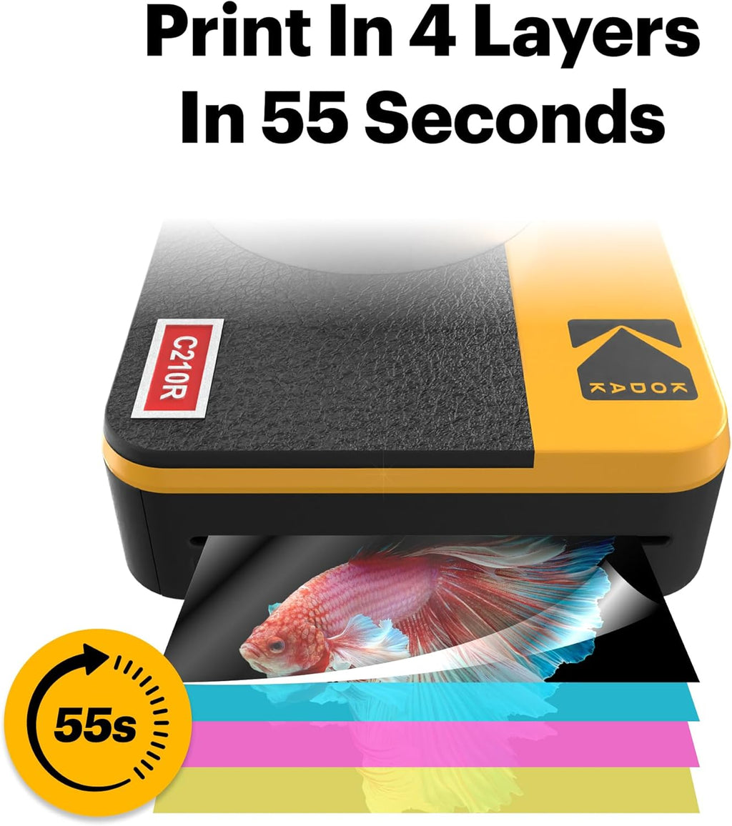KODAK Mini Shot 2 Retro 2x3” Instant Digital Camera & Photo Printer, 38 Sheets, 2-in-1 Portable Print Camera, Bluetooth Smartphone Printer for iOS & Android, 4PASS Dye Sublimation, White