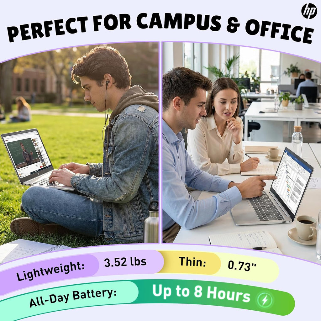 HP 15.6 Touchscreen Laptop for Student & Business, Intel Core i3-1315U (Up to 4.5GHz), 20GB RAM, 512GB SSD, Copilot AI, Wi-Fi 6, HD Camera, Windows 11 Pro, Natural Silver, w/RECOLX AI Voice Recorder